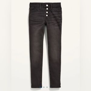 Old Navy High-Waisted Rockstar Super Skinny Button-Fly Black Jeggings Size 8